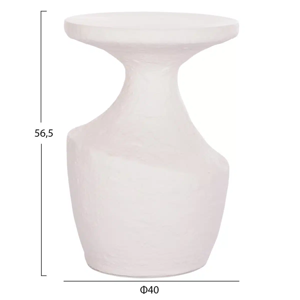 Rebon L Βοηθητικό Τραπέζι Fiber Cement Λευκό Φ40x56.5cm - Image 2