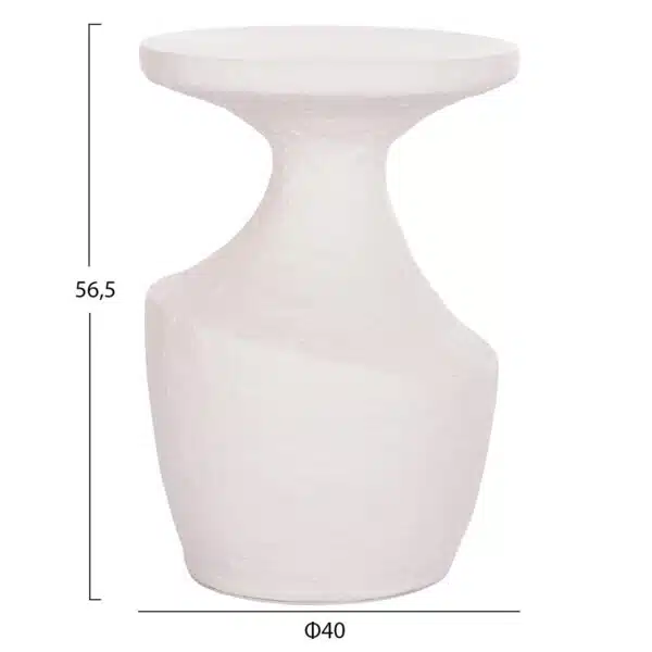 Rebon L Βοηθητικό Τραπέζι Fiber Cement Λευκό Φ40x56.5cm - Image 2