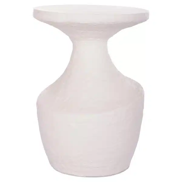 Rebon L Βοηθητικό Τραπέζι Fiber Cement Λευκό Φ40x56.5cm - Image 3