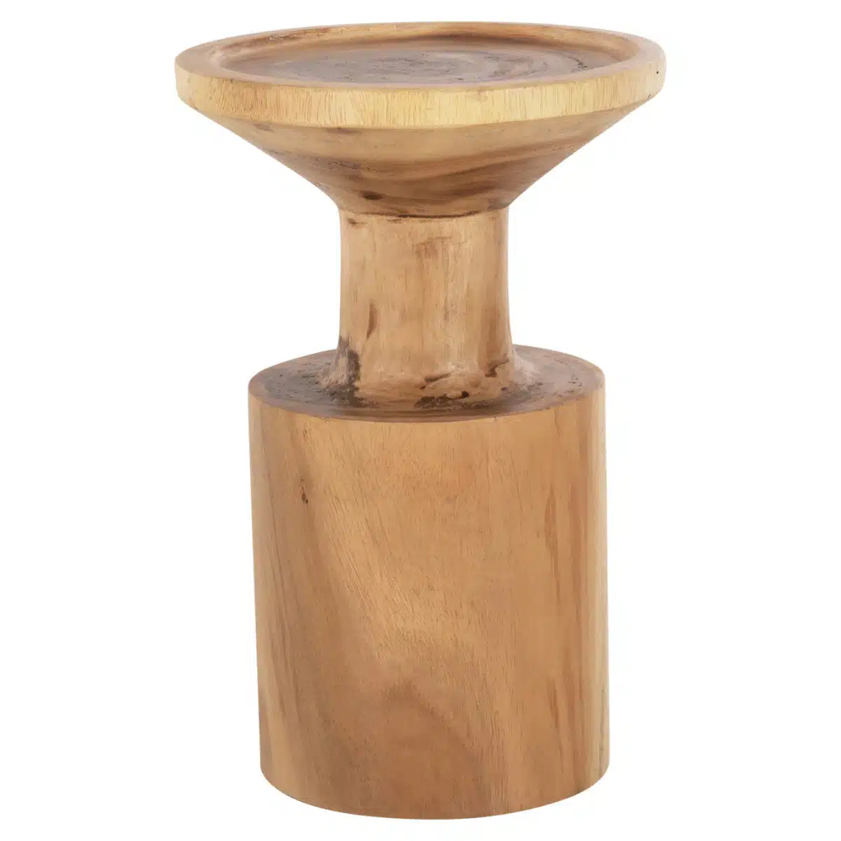 Bermal Βοηθητικό Τραπέζι Μασίφ Ξύλο Suar Φυσικό Φ30x46cm - Image 3