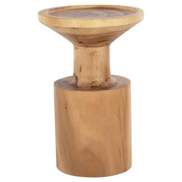 Bermal Βοηθητικό Τραπέζι Μασίφ Ξύλο Suar Φυσικό Φ30x46cm - Image 3