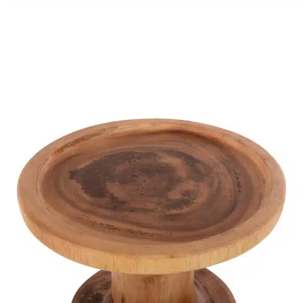 Bermal Βοηθητικό Τραπέζι Μασίφ Ξύλο Suar Φυσικό Φ30x46cm - Image 4