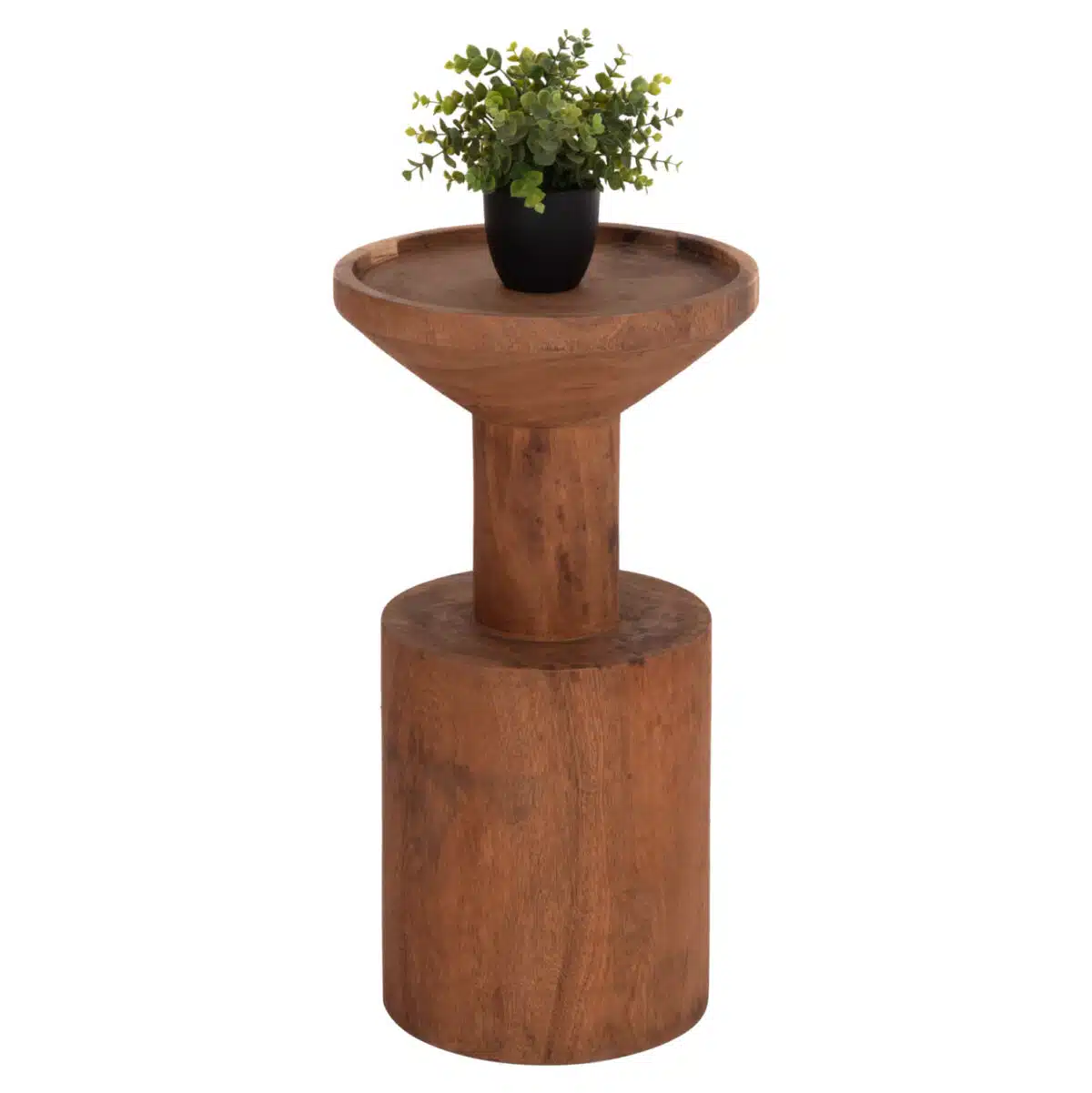 Bermal Βοηθητικό Τραπέζι Μασίφ Ξύλο Suar Φυσικό Φ35x65cm - Image 4