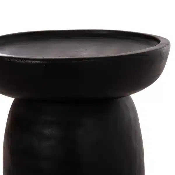 Loki Βοηθητικό Τραπέζι Μασίφ Ξύλο Suar Μαύρο Φ30x50cm - Image 5