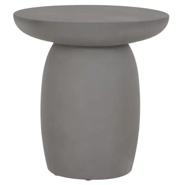 Hikari Στρογγυλό Βοηθητικό Τραπέζι Fiber Cement Γκρι Φ46x48cm - Image 3