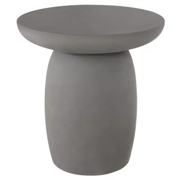 ΤΡΑΠΕΖΙ ΒΟΗΘΗΤΙΚΟ ΣΤΡΟΓΓΥΛΟ HIKARI HM6593.01 ΓΚΡΙ FIBER CEMENT Φ46x48Υεκ.