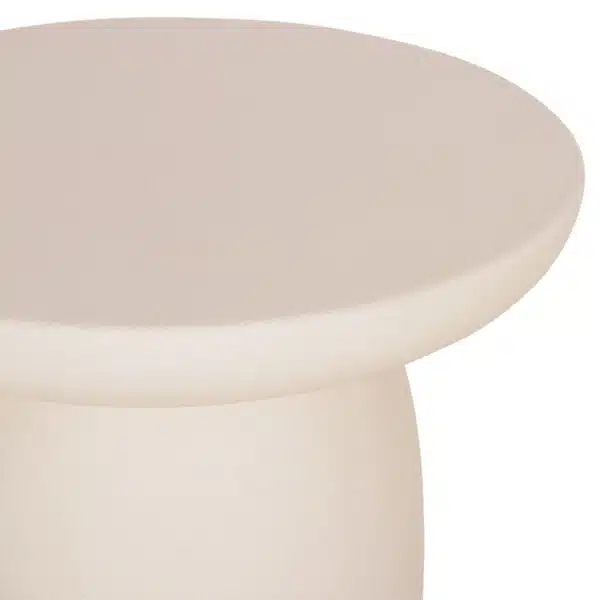 Hikari Στρογγυλό Βοηθητικό Τραπέζι Fiber Cement Μπεζ Φ46x48cm - Image 5