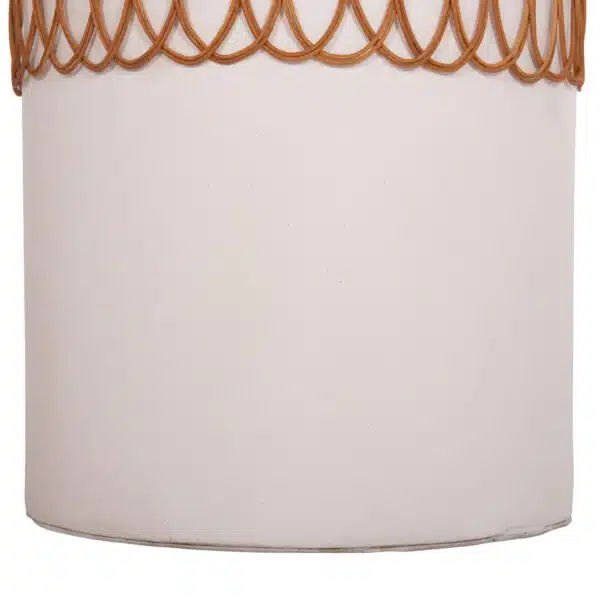 Prilep Βοηθητικό Τραπέζι Fiber Cement Λευκό & Φυσικό Rattan Φ60x76.5cm - Image 6