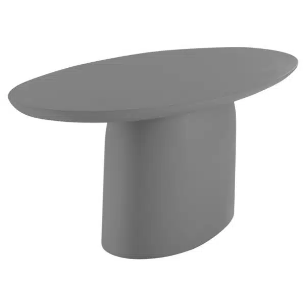 ΤΡΑΠΕΖΙ ΤΡΑΠΕΖΑΡΙΑΣ ΟΒΑΛ BRECCAN HM6577.01 ΓΚΡΙ FIBER CEMENT 240x100x75Υεκ. - Image 5