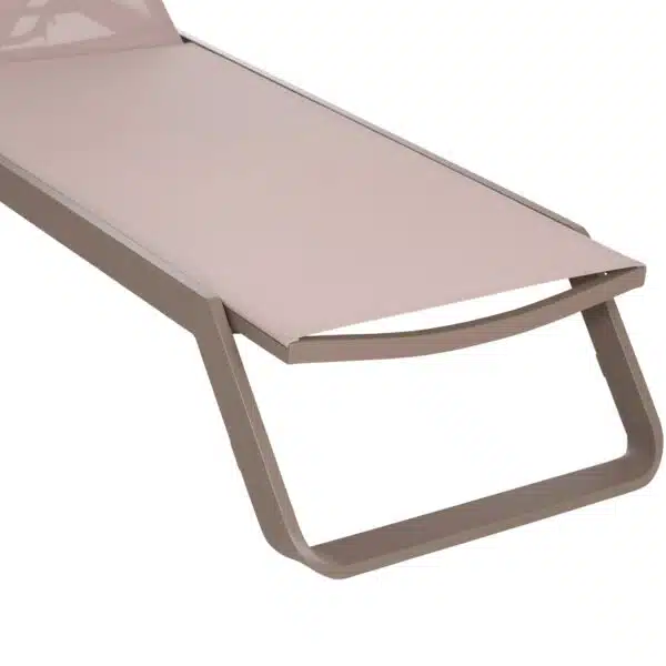 ΞΑΠΛΩΣΤΡΑ ΑΛΟΥΜΙΝΙΟΥ MARIMAR HM6562.03 ΣΚΕΛΕΤΟΣ TAUPE & TEXTILENE ΜΠΕΖ 220x67.5x31.5Υεκ - Image 8
