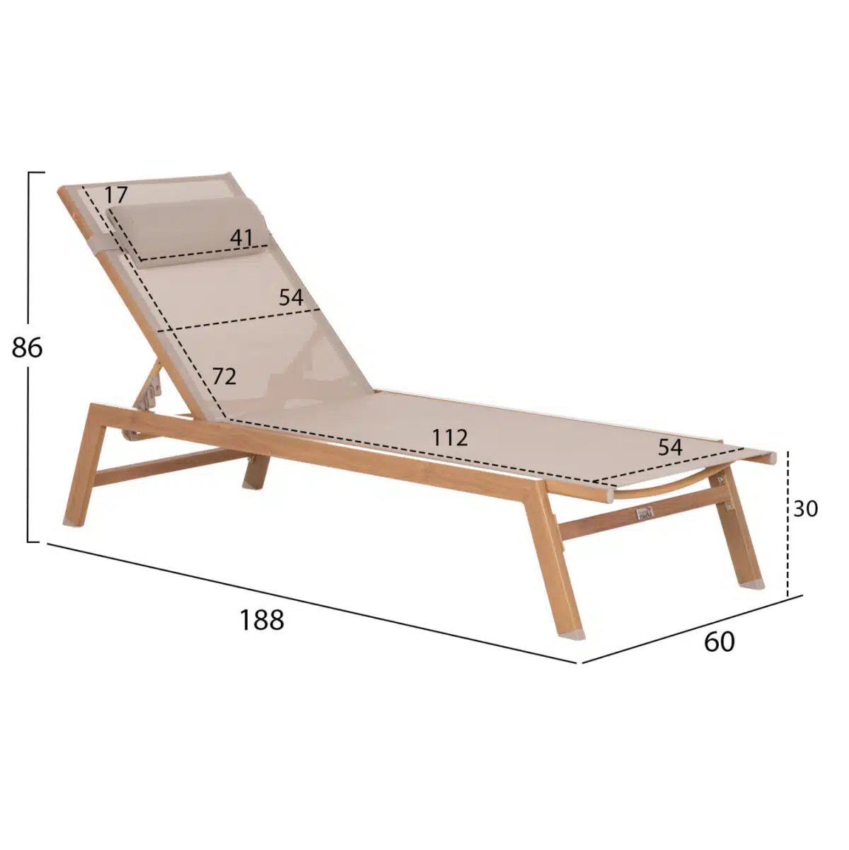 ΞΑΠΛΩΣΤΡΑ ΑΛΟΥΜΙΝΙΟΥ ΜΕ ΜΑΞΙΛΑΡΙ RABIA HM5982.05 HEAT TRANSFER & ΛΕΥΚΟ 188x60x30Υ - Image 2