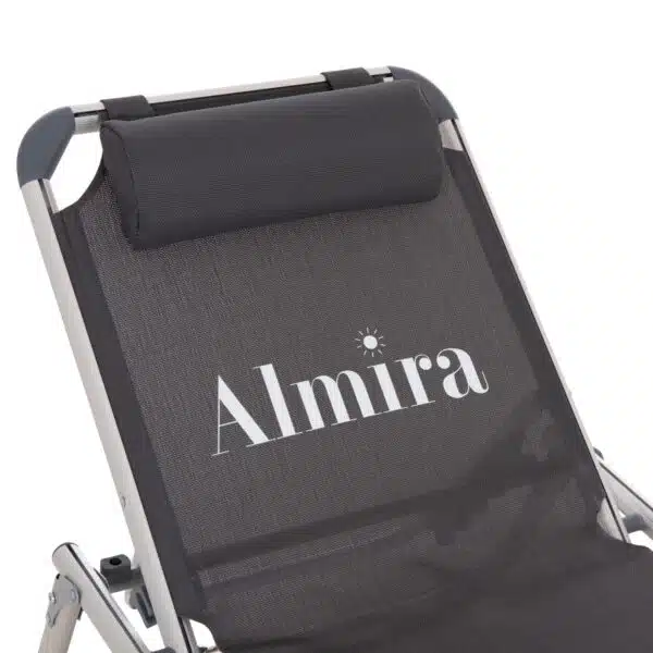 ΞΑΠΛΩΣΤΡΑ ΠΑΡΑΛΙΑΣ ΑΛΟΥΜΙΝΙΟΥ ΒΑΡ.ΤΥΠΟΥ ALMIRA HM5054.10 ΓΚΡΙ TEXTILENE 187x59x78Υεκ - Image 8