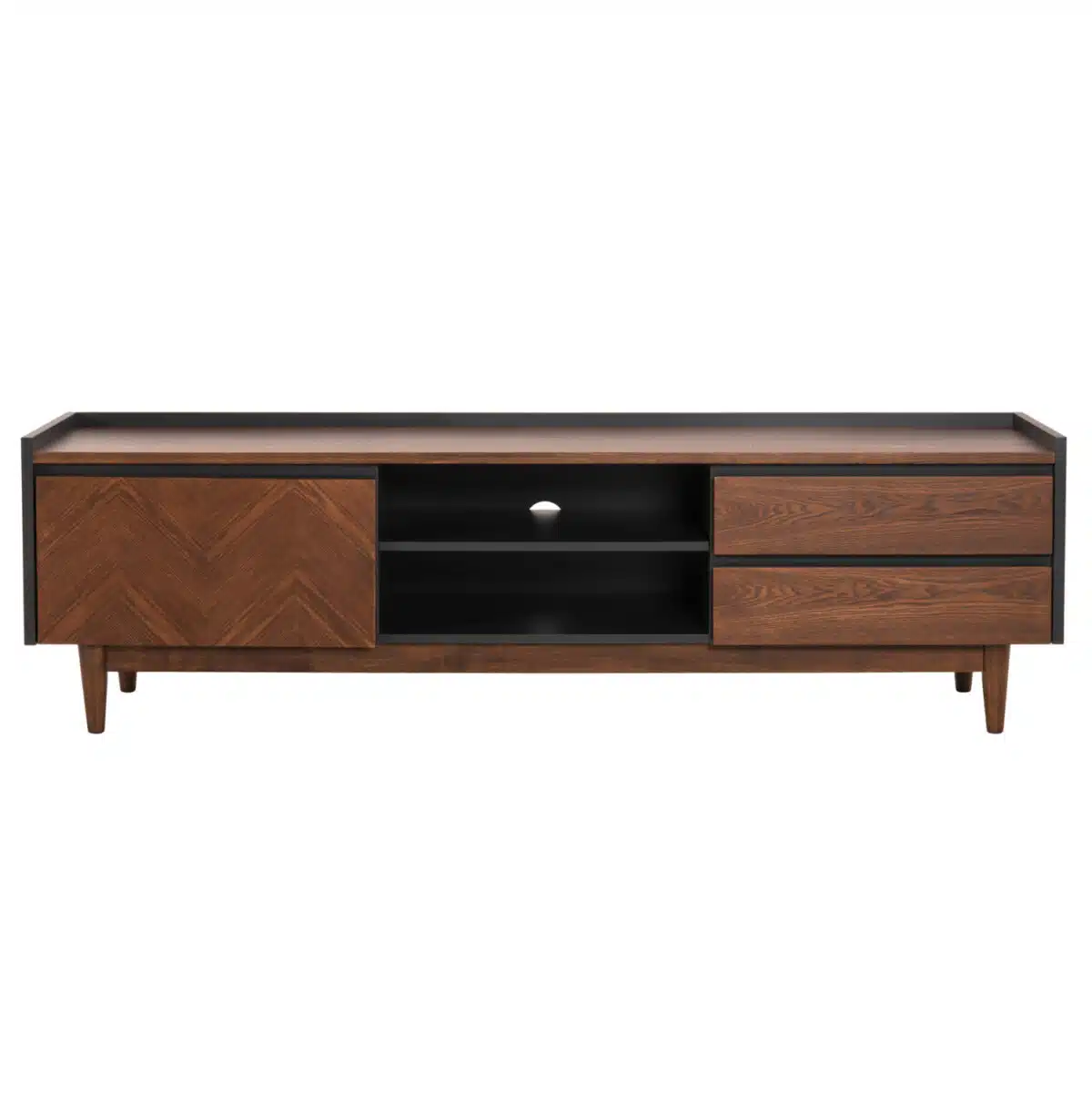 ΕΠΙΠΛΟ ΤΗΛΕΟΡΑΣΗΣ VEEN HM9741 MDF ΜΕ ΚΑΠΛΑΜΑ ΚΑΡΥΔΙΑΣ-ΚΑΡΥΔΙ&ΣΚΟΥΡΟ ΓΚΡΙ 170x40x50Υ - Image 4
