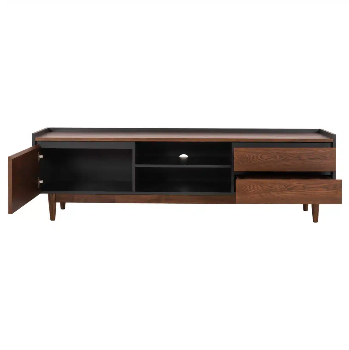 ΕΠΙΠΛΟ ΤΗΛΕΟΡΑΣΗΣ VEEN HM9741 MDF ΜΕ ΚΑΠΛΑΜΑ ΚΑΡΥΔΙΑΣ-ΚΑΡΥΔΙ&ΣΚΟΥΡΟ ΓΚΡΙ 170x40x50Υ - Image 5