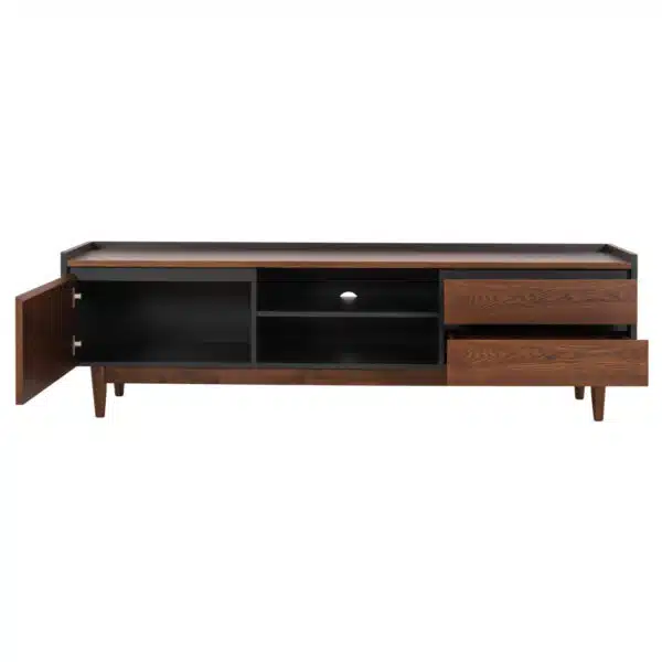 ΕΠΙΠΛΟ ΤΗΛΕΟΡΑΣΗΣ VEEN HM9741 MDF ΜΕ ΚΑΠΛΑΜΑ ΚΑΡΥΔΙΑΣ-ΚΑΡΥΔΙ&ΣΚΟΥΡΟ ΓΚΡΙ 170x40x50Υ - Image 5