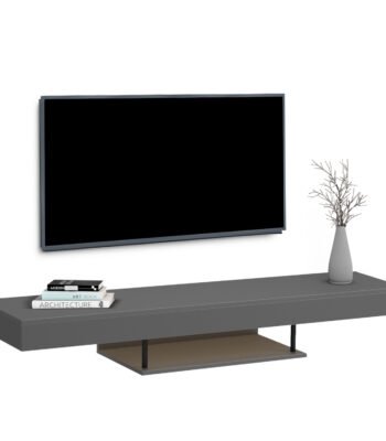 ΕΠΙΠΛΟ ΤΗΛΕΟΡΑΣΗΣ ΤΟΙΧΟΥ ME LED SAVOR HM18381.05 ΜΕΛΑΜΙΝΗ ΣΕ ΓΚΡΙ 150x29