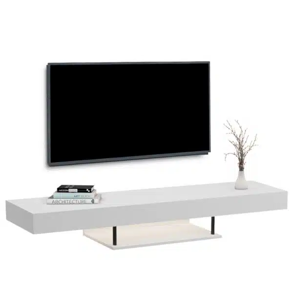 ΕΠΙΠΛΟ ΤΗΛΕΟΡΑΣΗΣ ΤΟΙΧΟΥ ME LED SAVOR HM18381.02 ΜΕΛΑΜΙΝΗ ΛΕΥΚΗ 150x29