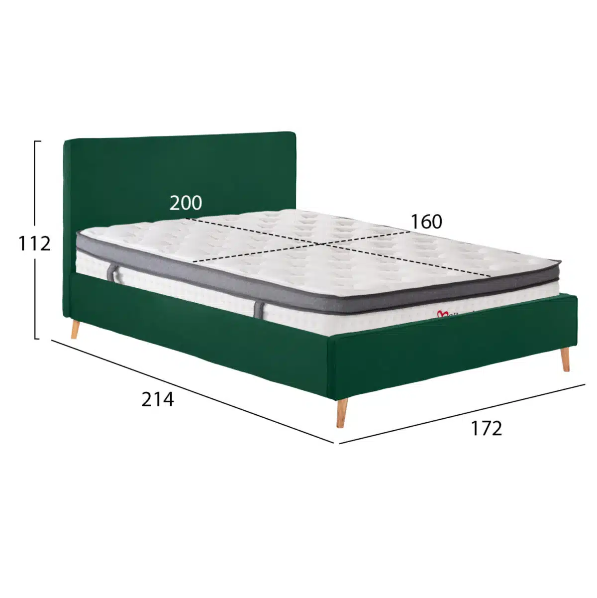 ΚΡΕΒΑΤΙ ΔΙΠΛΟ ΜΕ ΣΤΡΩΜΑ INDRA HM10810.13 ΚΥΠΑΡΙΣΣΙ ΒΕΛΟΥΔΟ--ΓΙΑ ΣΤΡΩΜΑ 160x200εκ - Image 3