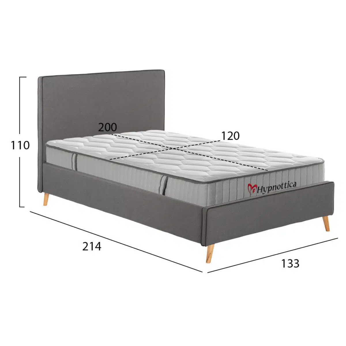 ΚΡΕΒΑΤΙ ΗΜΙΔΙΠΛΟ ΜΕ ΣΤΡΩΜΑ MAYLIN HM10758.10 ΓΚΡΙ ΥΦΑΣΜΑ--ΣΤΡΩΜΑ 120Χ200εκ - Image 3