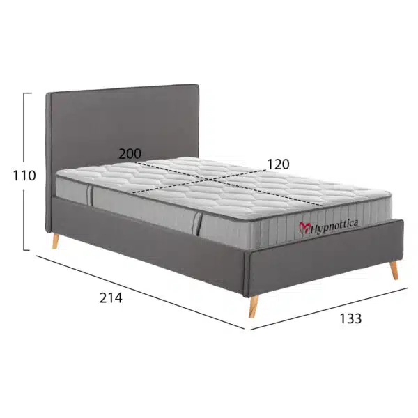 ΚΡΕΒΑΤΙ ΗΜΙΔΙΠΛΟ ΜΕ ΣΤΡΩΜΑ MAYLIN HM10758.10 ΓΚΡΙ ΥΦΑΣΜΑ--ΣΤΡΩΜΑ 120Χ200εκ - Image 3