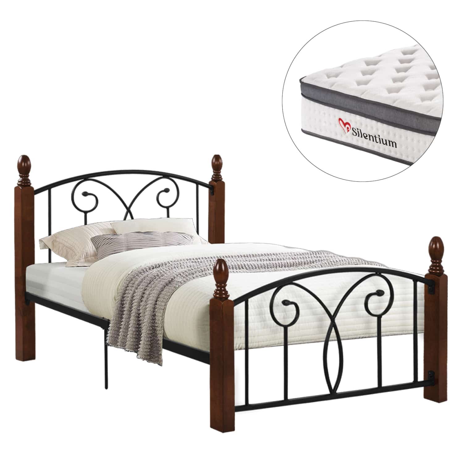ΚΡΕΒΑΤΙ & ΣΤΡΩΜΑ SUZIE HM10800 ΜΕΤΑΛΛΟ & RUBBERWOOD ΣΚΟΥΡΟ ΚΑΡΥΔΙ--ΣΤΡΩΜΑ 90Χ190εκ ΚΡΕΒΑΤΙ & ΣΤΡΩΜΑ SUZIE HM10800 ΜΕΤΑΛΛΟ & RUBBERWOOD ΣΚΟΥΡΟ ΚΑΡΥΔΙ--ΣΤΡΩΜΑ 90Χ190εκ