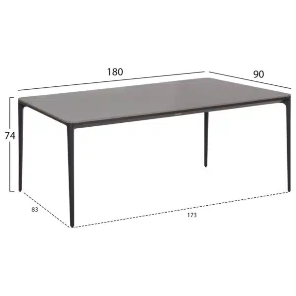 ΣΕΤ ΤΡΑΠΕΖΑΡΙΑΣ 7ΤΜΧ STAD HM10863.01 ΓΚΡΙ ΑΛΟΥΜΙΝΙΟ-SINTERED STONE TOP-OLEFIN - Image 3