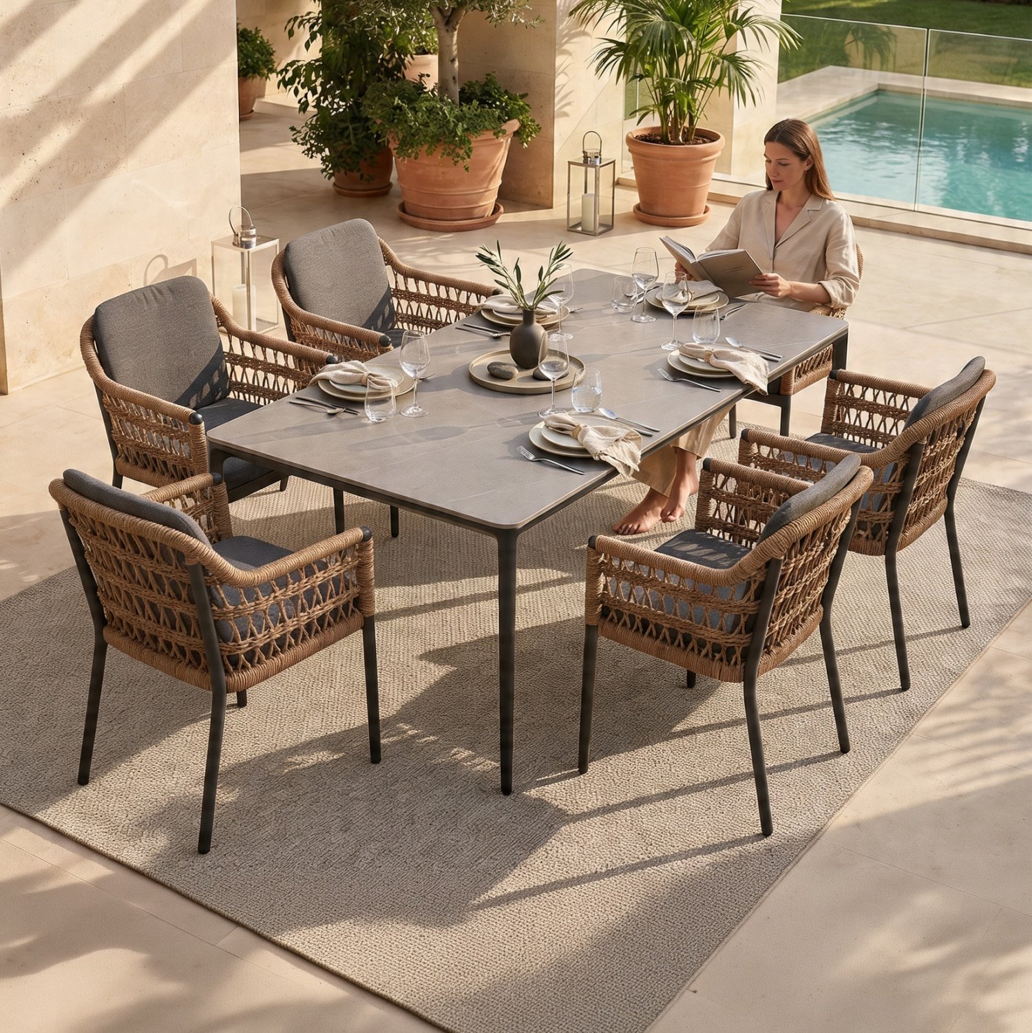 ΣΕΤ ΤΡΑΠΕΖΑΡΙΑΣ 7ΤΜΧ STAD HM10863.01 ΓΚΡΙ ΑΛΟΥΜΙΝΙΟ-SINTERED STONE TOP-OLEFIN ΣΕΤ ΤΡΑΠΕΖΑΡΙΑΣ 7ΤΜΧ STAD HM10863.01 ΓΚΡΙ ΑΛΟΥΜΙΝΙΟ-SINTERED STONE TOP-OLEFIN