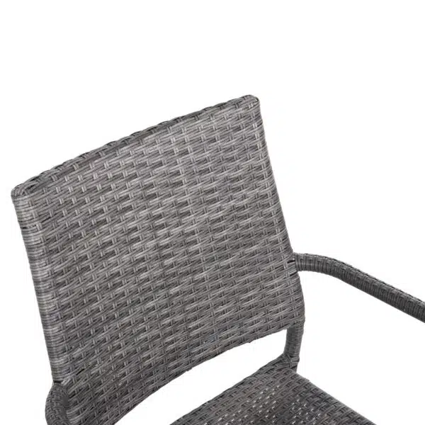 ΣΕΤ ΤΡΑΠΕΖΑΡΙΑΣ ΕΞ.ΧΩΡΟΥ 5ΤΜΧ MORNER HM21008 ΜΕΤΑΛΛΟ & WICKER ΣΕ ΓΚΡΙ - Image 4