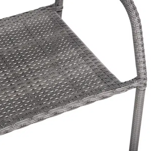 ΣΕΤ ΤΡΑΠΕΖΑΡΙΑΣ ΕΞ.ΧΩΡΟΥ 5ΤΜΧ MORNER HM21008 ΜΕΤΑΛΛΟ & WICKER ΣΕ ΓΚΡΙ - Image 5