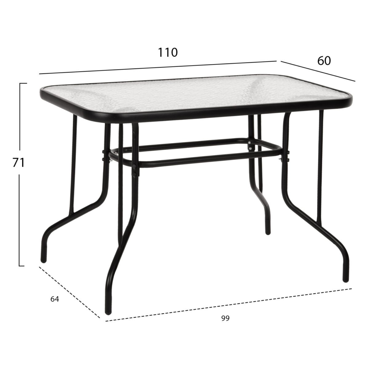 ΣΕΤ ΤΡΑΠΕΖΑΡΙΑΣ 5ΤΜΧ ADAM HM10897.03 ΤΡΑΠΕΖΙ 110x60εκ & 4 ΠΟΛΥΘΡΟΝΕΣ--ΜΑΥΡΟ - Image 2