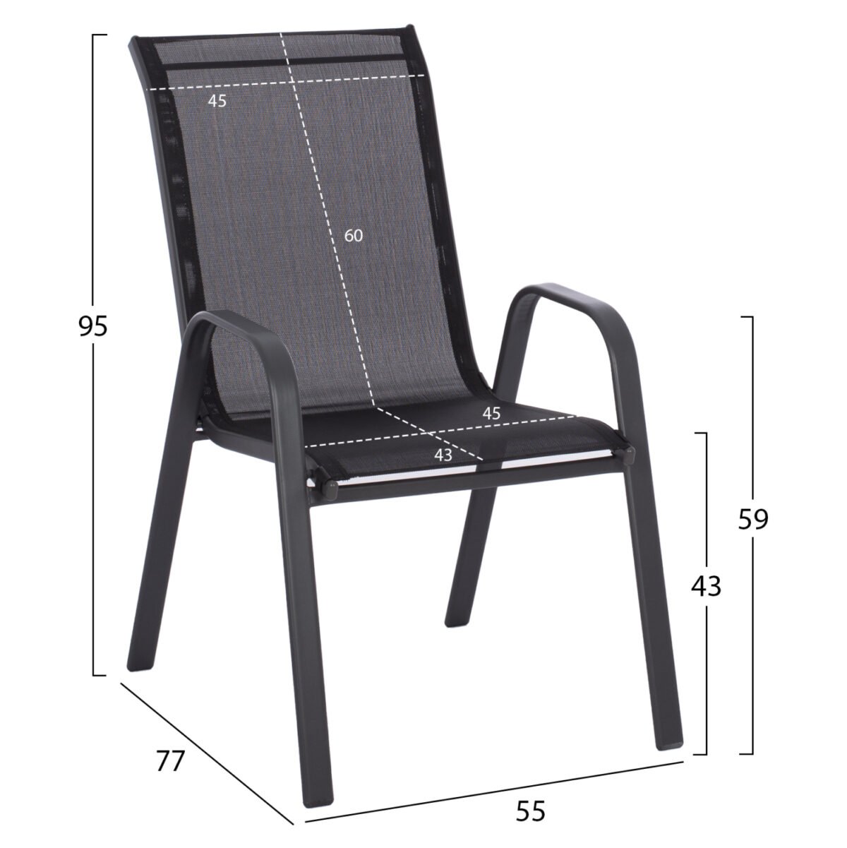 ΣΕΤ ΤΡΑΠΕΖΑΡΙΑΣ 5ΤΜΧ ADAM HM10897.03 ΤΡΑΠΕΖΙ 110x60εκ & 4 ΠΟΛΥΘΡΟΝΕΣ--ΜΑΥΡΟ - Image 3