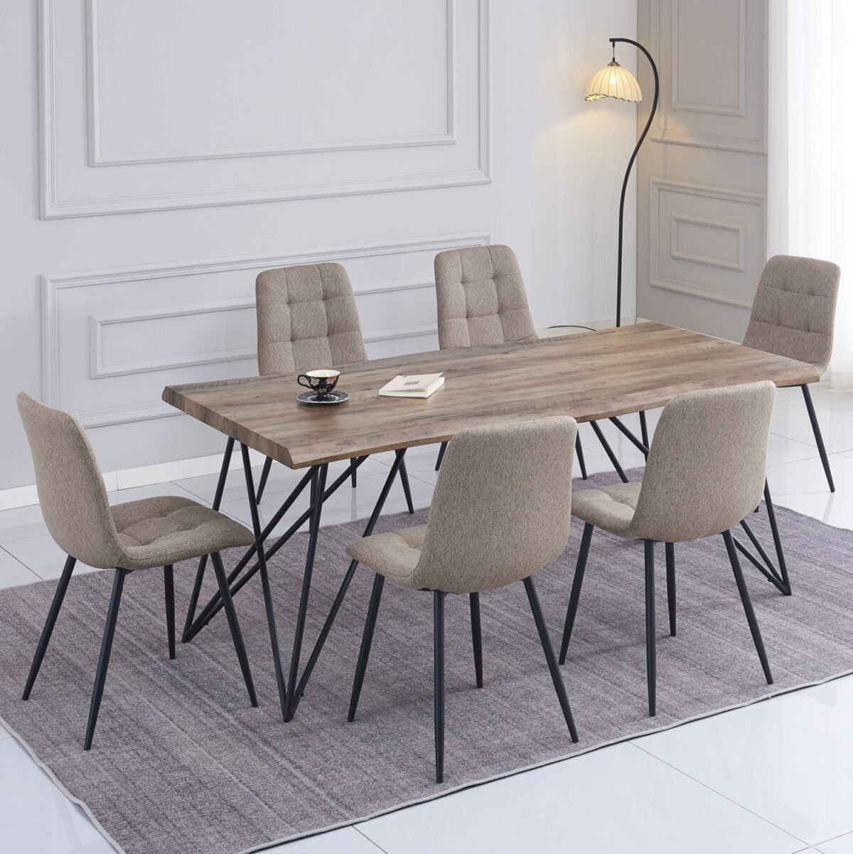 ΣΕΤ ΤΡΑΠΕΖΑΡΙΑΣ 7ΤΜΧ VIGOR HM21355 ΤΡΑΠΕΖΙ 180x90εκ ΜΕ 6 ΚΑΡΕΚΛΕΣ - Image 2