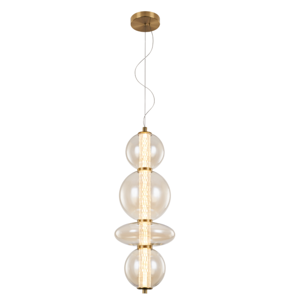 SPLENDOR LED PENDANT 18W 3000K, BRASS+COGNAC GLASS - Image 3