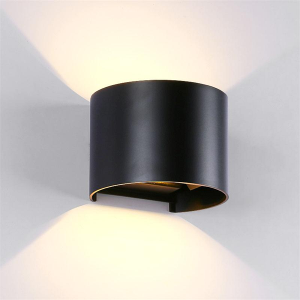 LED ΑΠΛΙΚΑ ΣΤΡΟΓΓΥΛΗ 2X5W 4000K IP54 ΜΑΥΡΗ