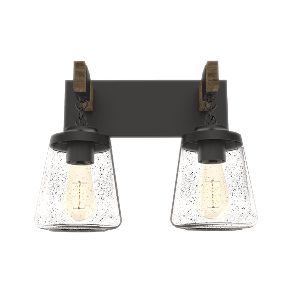 PAOLA ΑΠΛΙΚΑ 2XE27 ΜΑΥΡΟ MAT/ΞΥΛΟ