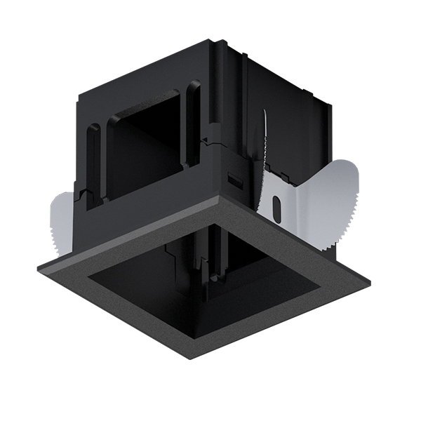 MODENA 1 MODULE RECESSED BOX WITH FRAME BLACK