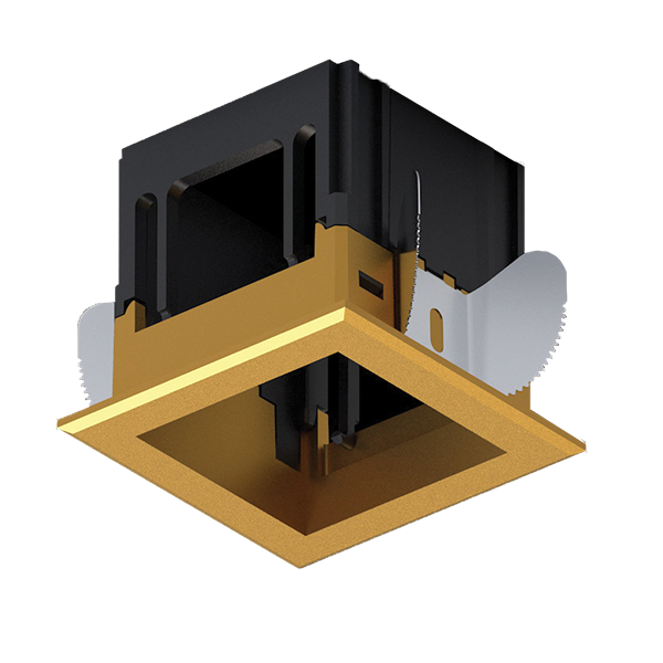 MODENA 1 MODULE RECESSED BOX WITH FRAME BRASS