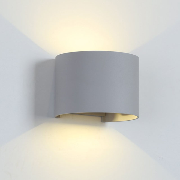 LED ΑΠΛΙΚΑ ΣΤΡΟΓΓΥΛΗ 2X5W 4000K IP54 ΓΚΡΙ