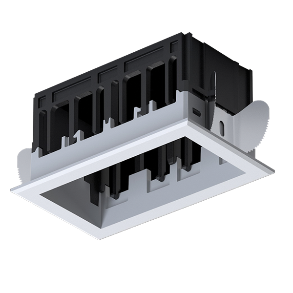 MODENA 2 MODULE RECESSED BOX WITH FRAME WHITE