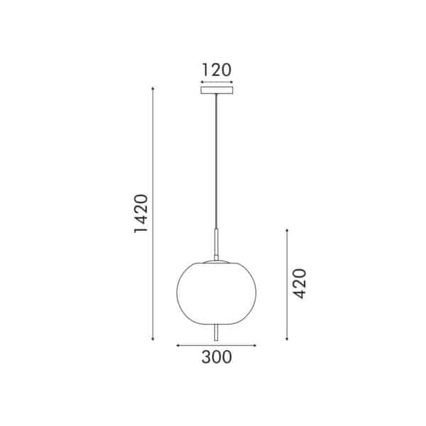 ΚΡΕΜΑΣΤΟ ΦΩΤΙΣΤΙΚΟ ACA HM232B ΟΡΕΙΧΑΛΚΟΣ ΦΙΜΕ LED 5W 3000K IP20 D30XH120CM - Image 3