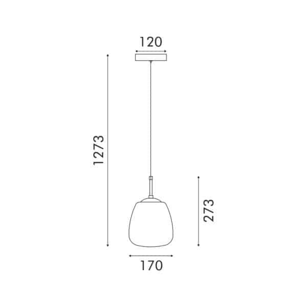 ΚΡΕΜΑΣΤΟ ΦΩΤΙΣΤΙΚΟ ACA HM2357A ΜΑΥΡΟ ΦΙΜΕ LED 5W 3000K IP20 D17XH120CM - Image 3