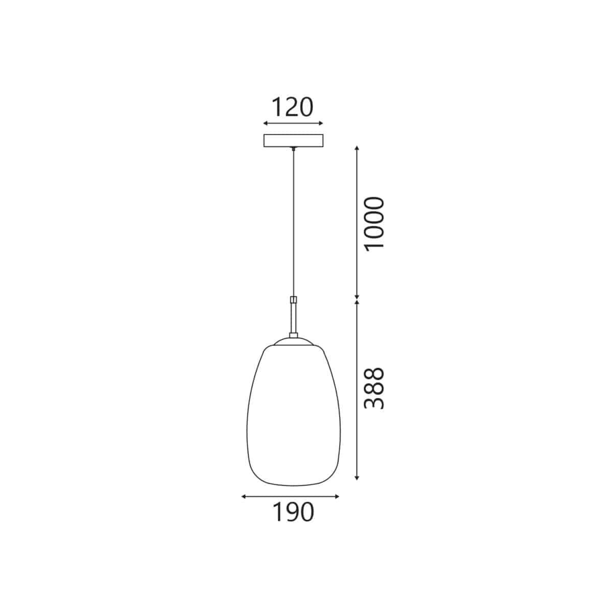 ΚΡΕΜΑΣΤΟ ΦΩΤΙΣΤΙΚΟ ACA HM2357B ΜΑΥΡΟ ΚΕΧΡΙΜΠΑΡΙ LED 5W 3000K IP20 D19XH120CM - Image 3