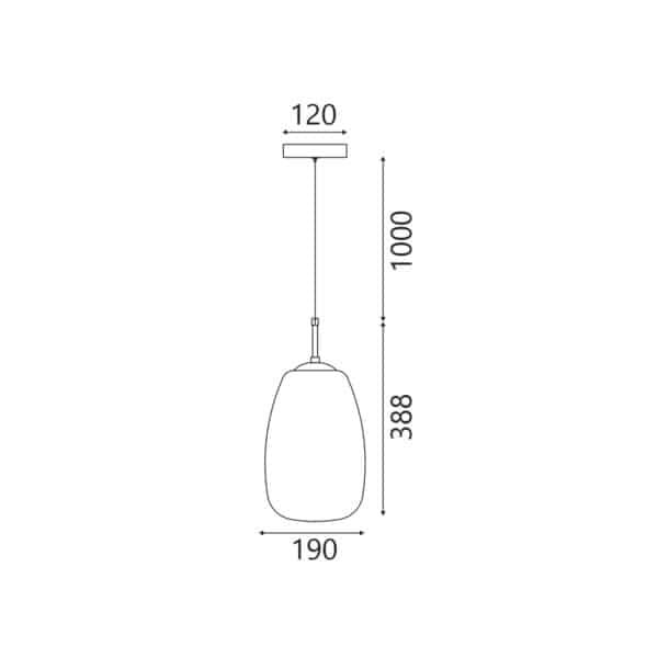 ΚΡΕΜΑΣΤΟ ΦΩΤΙΣΤΙΚΟ ACA HM2357B ΜΑΥΡΟ ΚΕΧΡΙΜΠΑΡΙ LED 5W 3000K IP20 D19XH120CM - Image 3