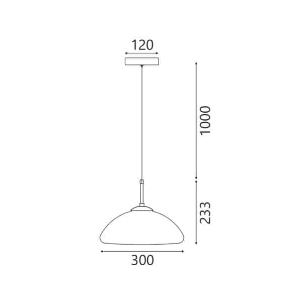 ΚΡΕΜΑΣΤΟ ΦΩΤΙΣΤΙΚΟ ACA HM2357C ΜΑΥΡΟ ΦΙΜΕ LED 5W 3000K IP20 D30XH120CM - Image 3