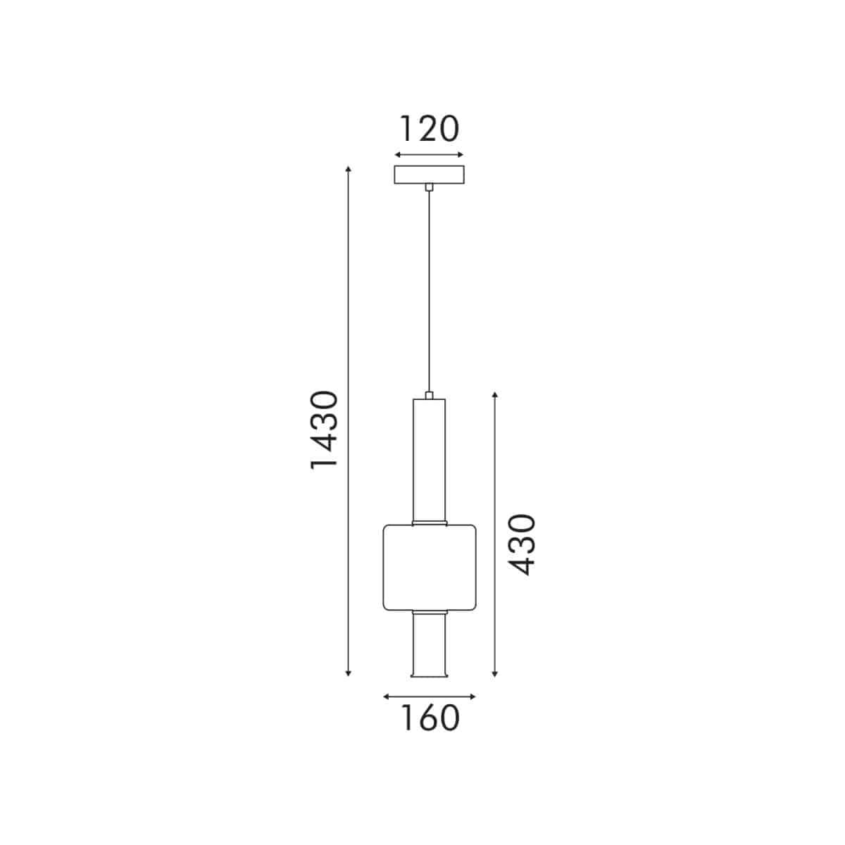 ΚΡΕΜΑΣΤΟ ΦΩΤΙΣΤΙΚΟ ACA HM250261C ΧΡΥΣΟ ΔΙΑΦΑΝΕΣ COB 5W 3000K IP20 D16XH120CM - Image 2
