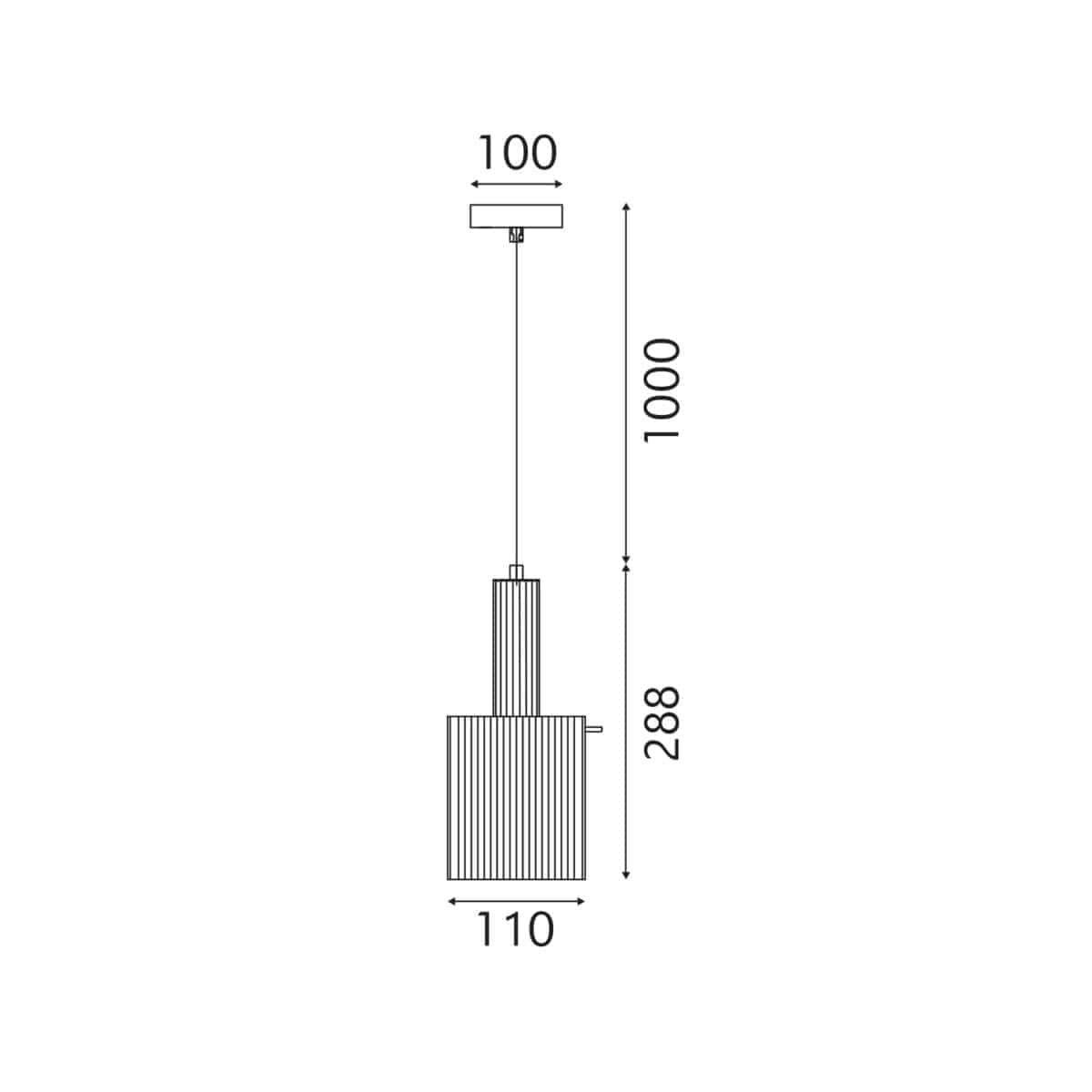 ΚΡΕΜΑΣΤΟ ΦΩΤΙΣΤΙΚΟ ACA HM2504011 ΧΡΥΣΟ ΦΙΜΕ 1XGU10X50W IP20 D11XH120CM - Image 2
