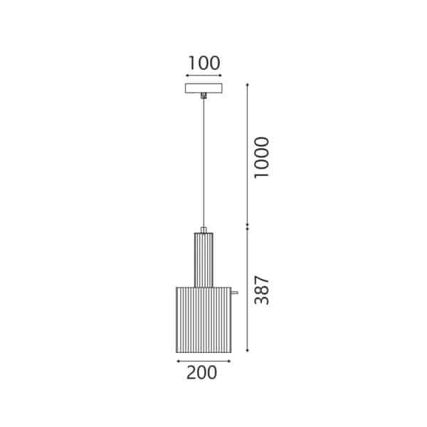 ΚΡΕΜΑΣΤΟ ΦΩΤΙΣΤΙΚΟ ACA HM2504020 ΧΡΥΣΟ 1XE27X40W IP20 D20XH120CM - Image 3