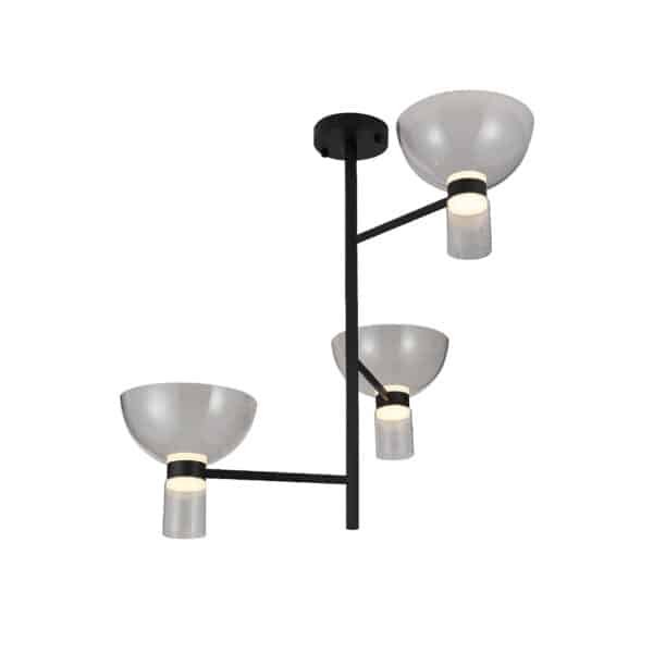 ΚΡΕΜΑΣΤΟ ΦΩΤΙΣΤΙΚΟ ACA HM250453A ΜΑΥΡΟ ΔΙΑΦΑΝΕΣ LED 24W 3000K IP20 D85XH78CM