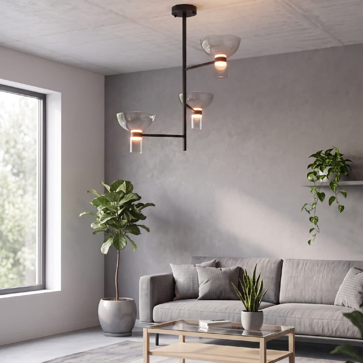 ΚΡΕΜΑΣΤΟ ΦΩΤΙΣΤΙΚΟ ACA HM250453A ΜΑΥΡΟ ΔΙΑΦΑΝΕΣ LED 24W 3000K IP20 D85XH78CM - Image 2