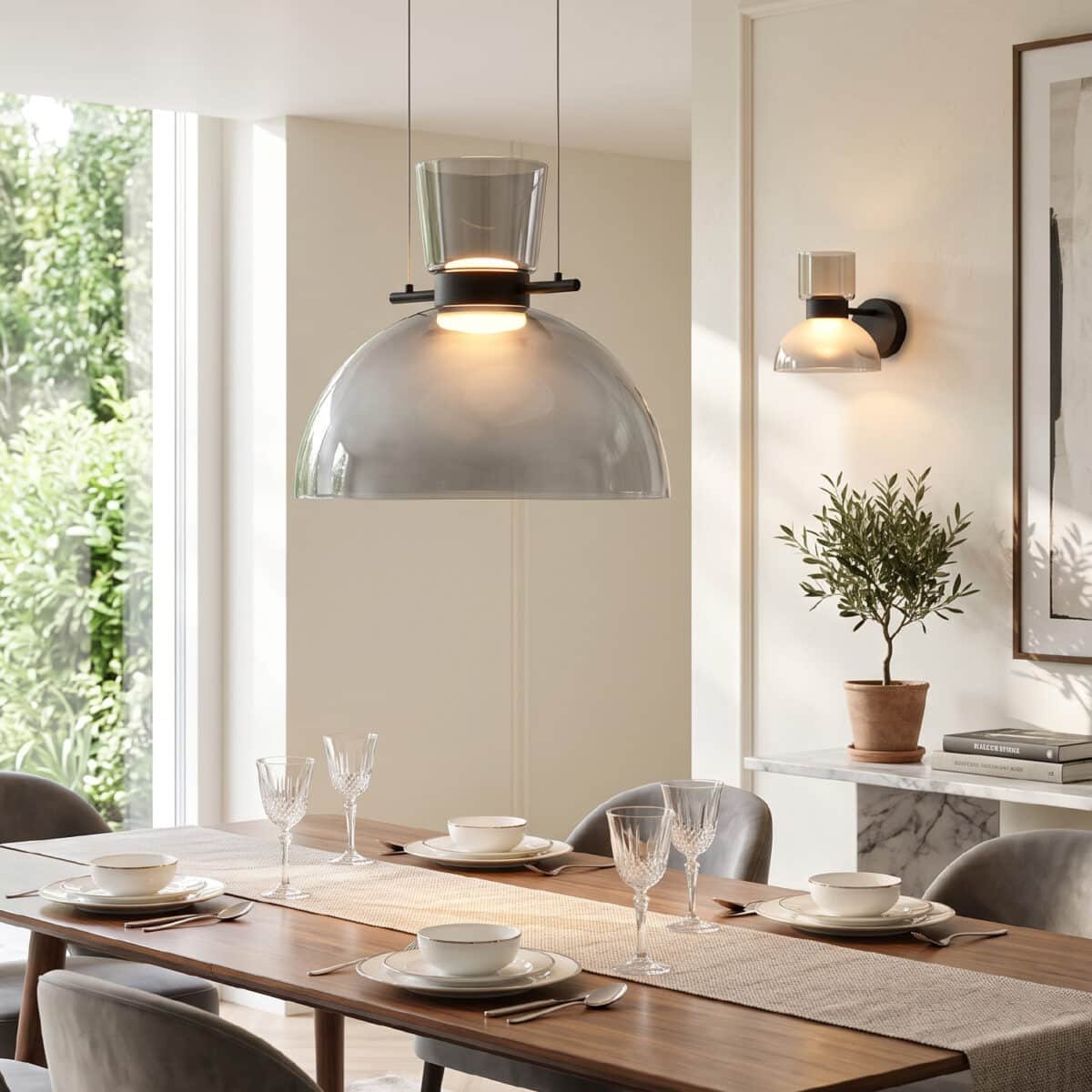 ΚΡΕΜΑΣΤΟ ΦΩΤΙΣΤΙΚΟ ACA HM250454 ΜΑΥΡΟ ΔΙΑΦΑΝΕΣ LED 10W 3000K IP20 D40XH120CM - Image 2